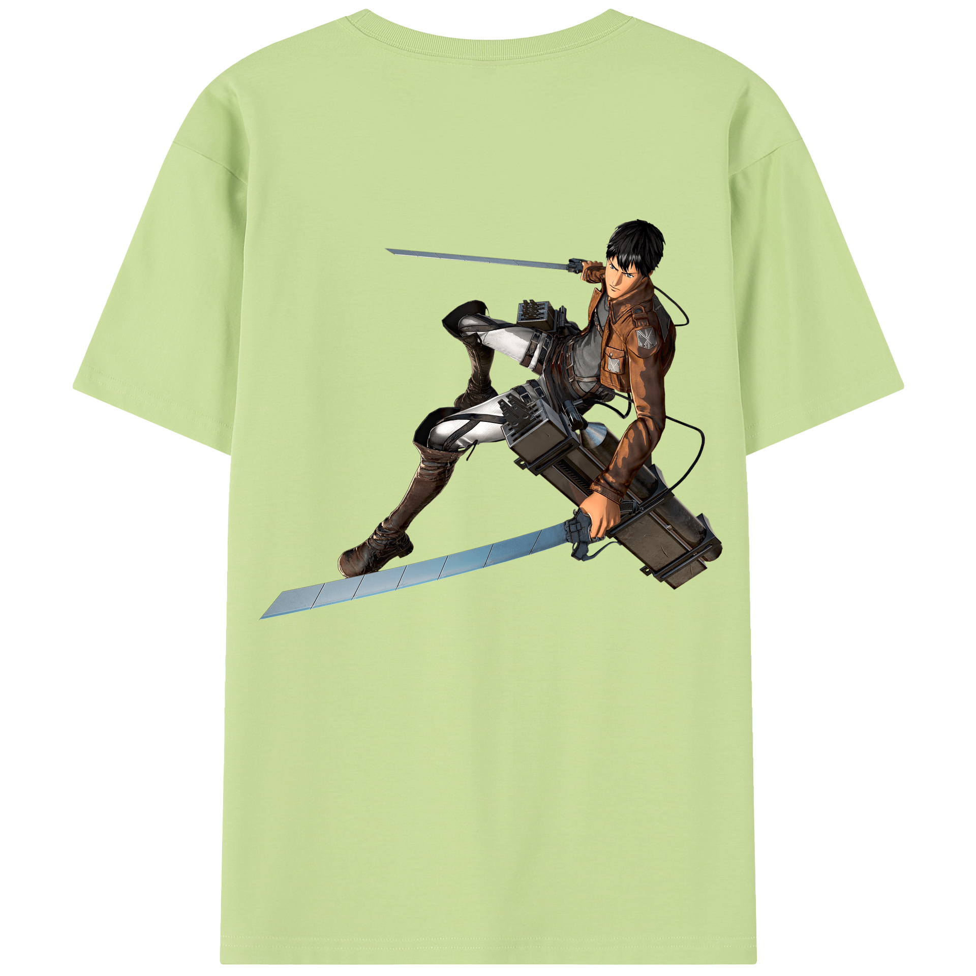 （画像用） 進撃の巨人 ベルトルト・フーバー Attack on Titan Bertholdt Hoover 綿100％半袖Tシャツ（背面プリント）